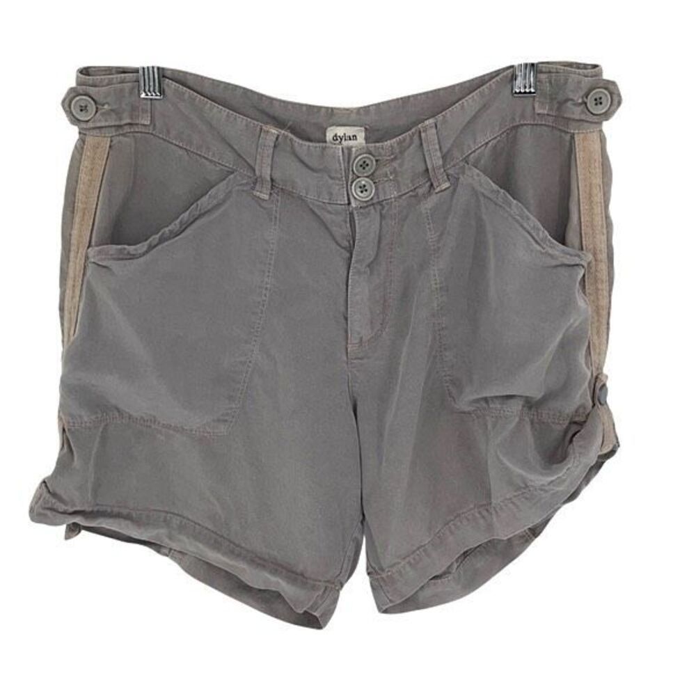 Dylan Los Angeles Roll Tab‎ Tencel Blend Shorts Size 6 Gray